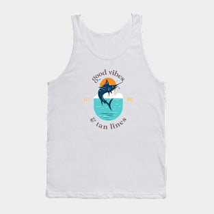 Good Vibes and Tan Lines Summer Vacation Tank Top